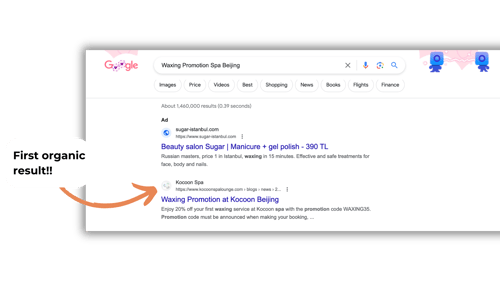 01 - SEO optimized content strategy in Google organic results