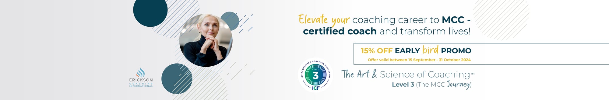 MCC Coach training with erickson coaching international, ICF accredited certification